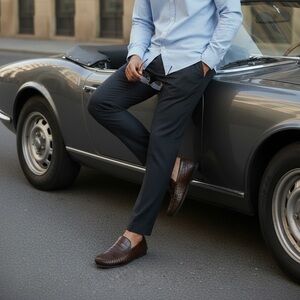 Mezlan Dark Brown Crocodile Leather Riley Loafers size 8